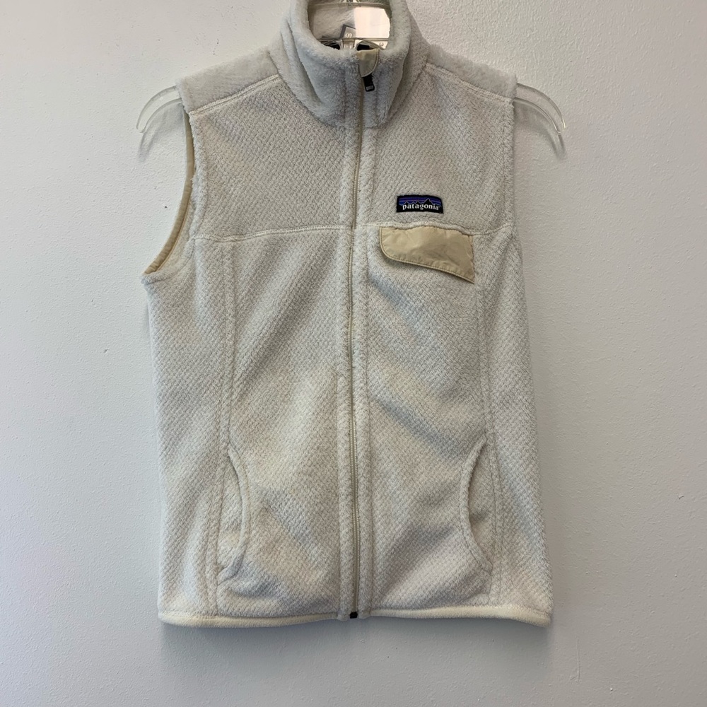 Patagonia White Fleece Jacket Vest Size Small